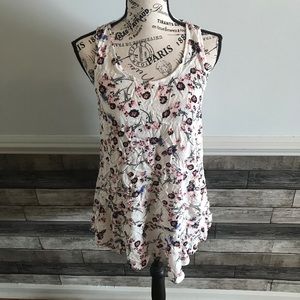 Mododoc Ivory Floral scoop neck blouse size small